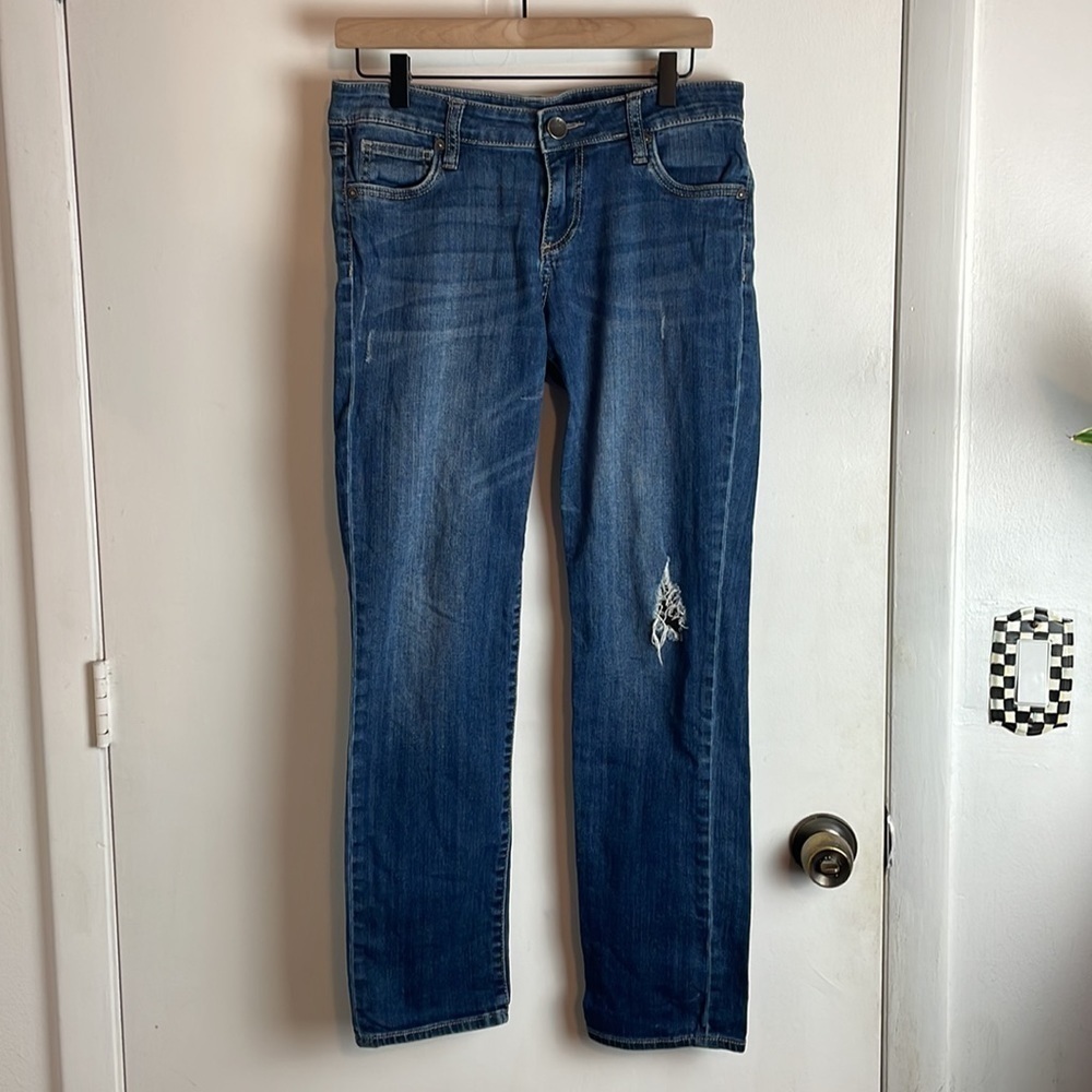 Kut From the Kloth Medium Wash Slightly Distressd Skinny Jeans 6 / 28W 30L - Picture 3 of 10